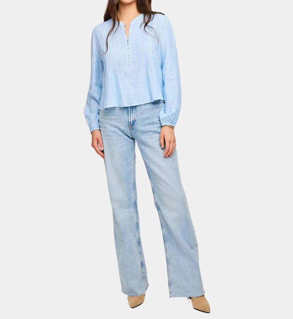 NEW GENTLE FAWN women's charlotte long sleeve blouse in blue